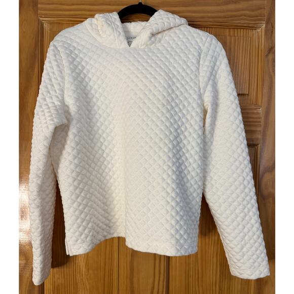 J. Crew Size SM White Quilted Hoodie SO Cozy Easy Fun - Picture 1 of 5